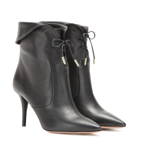 Aquazzura Shoes - Aquazurra Tribeca Black cuffed leather Booties
